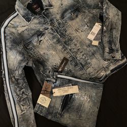 Brand New Jordan Craig LEGACY EDITION matching Top & Bottom Premium Denium Set XL/36 