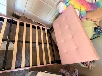 Pink Tufted twin bed frame
