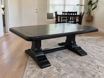 Large Black Trestle Coffee Table – 60" x 36"