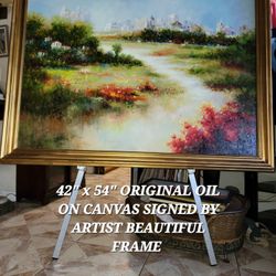 Original oil on canvas with COA Very large and heavy
