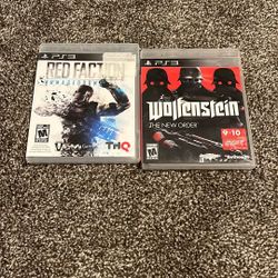 Red Faction & Wolfenstein PS3 $7 Each 