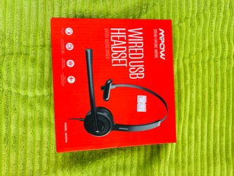 Auriculares USB Mpow de un solo lado con micrófono, auriculares de diadema para PC, micrófono con brazo giratorio de 270 grados para oído derecho/izqu