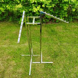 4 WAY STRAIGHT ARM HEAVY DUTY CLOTHES RAIL GARMENT STAND
