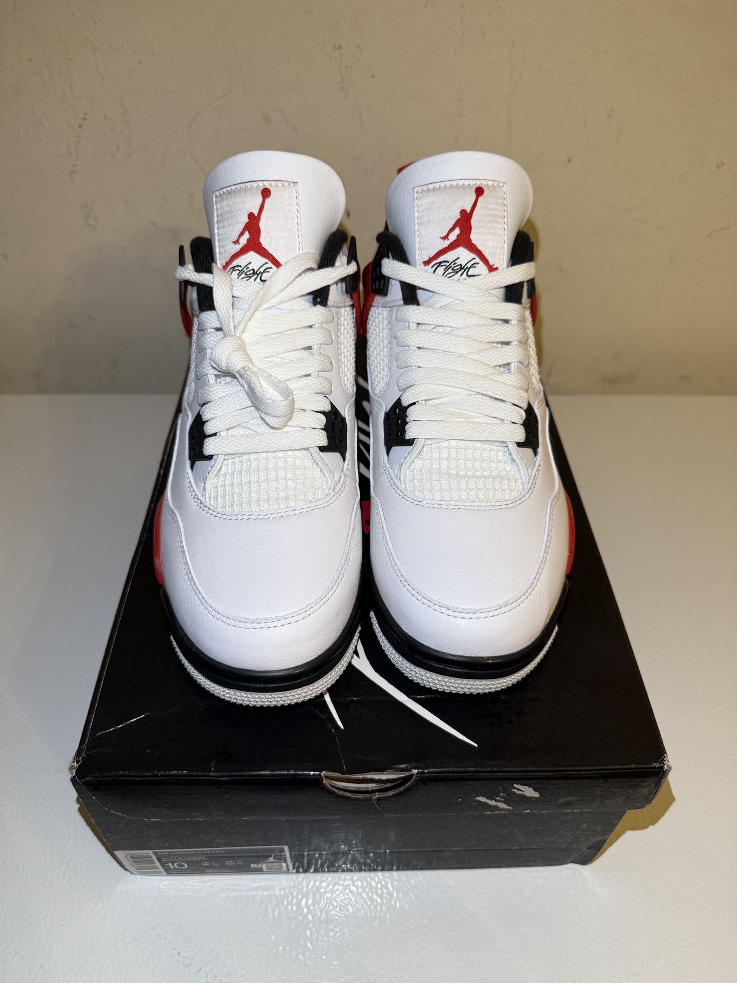 Mens Nike Air Jordan 4 Retro Red Cement