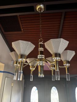 Vintage gold and crystal chandelier