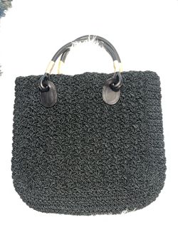 Carrie Forbes Black Woven shoulder Bag