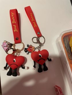 Bad Bunny Keychain And Lanyard
