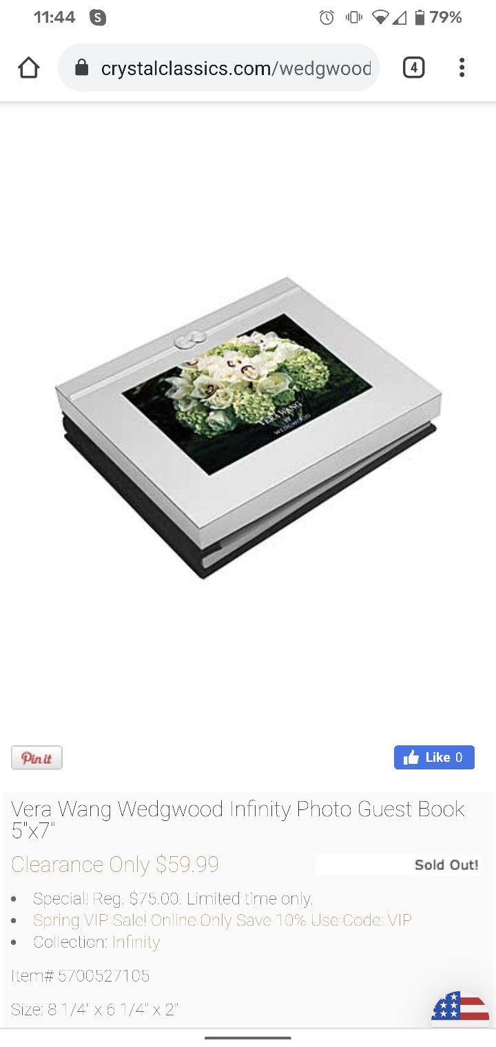 Vera Wang Wedgwood Infinity Photo Guest Book