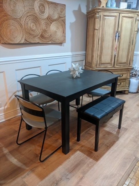 Six Piece Dining Table + Chairs & Bench