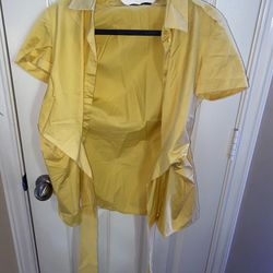 Vassa And Co Yellow Buttoned Dress Shirt 