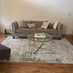 At HOME Brand Tufted Grey Couch!