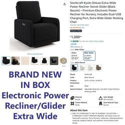 Storkcraft Electronic Power Glider / Recliner Extra Wide