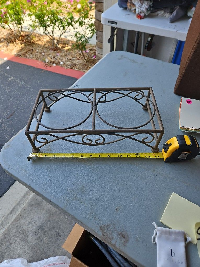 Raised Metal Pet Bowl 14 Inches Wide X 3.5 Inches High