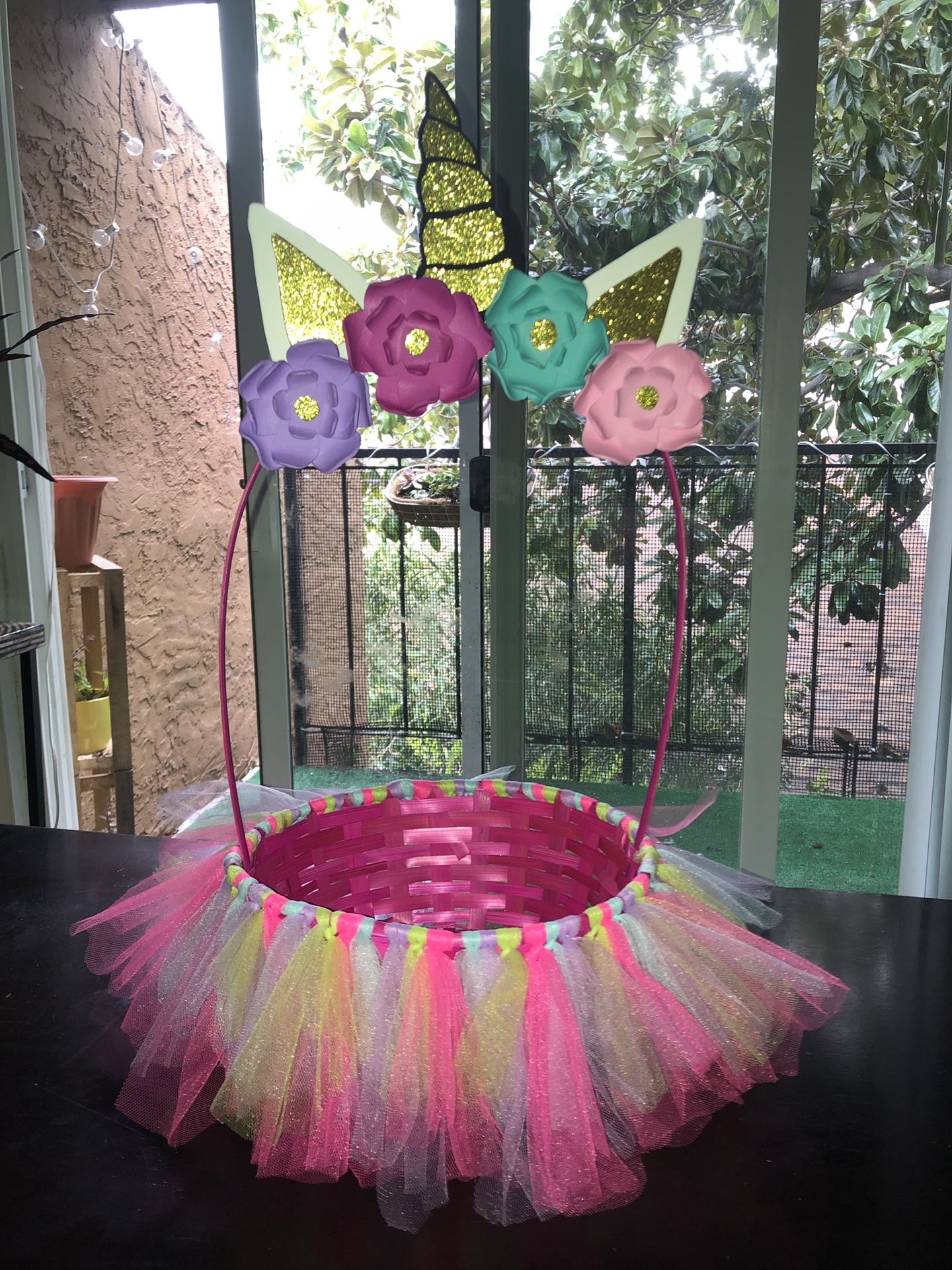 Tutu Easter basket Unicorn theme
