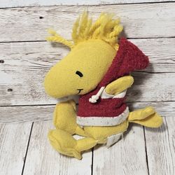 Peanuts Woodstock Christmas Plush 4" Holiday Yellow And Red Stuffed Animal Toy