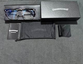 Black and Silver Chrome Heart Glasses W/box