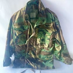 Authentic US Army Airborne Military Cold Weather Field Jacket Coat Small Short