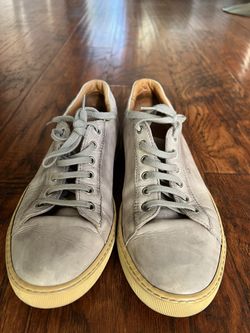 Santoni Grey Leather Sneaker