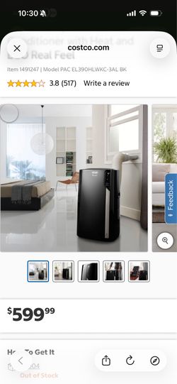 DeLonghi Pinguino 14,000 BTU Portable AC + Heater (4-in-1)