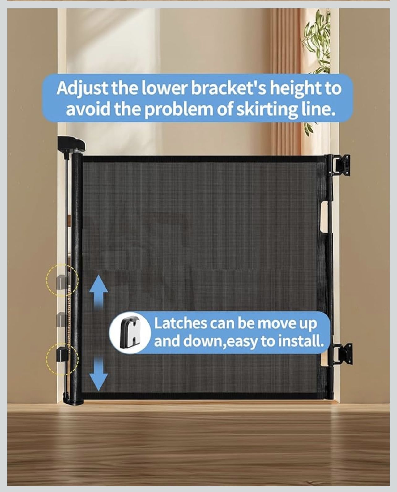 Retractable Baby And Pet Gate 55” Wide