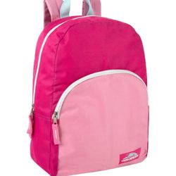 New Block Backpacks for Girls, 15 Inch Two Tone Backpack for Classroom, Work, Travel Pink Red Light