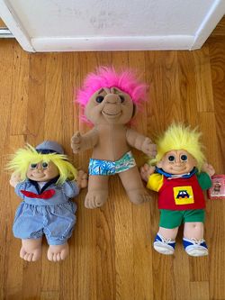 Vintage 90s Russ Norfin plush TROLLS Dolls soft bodies