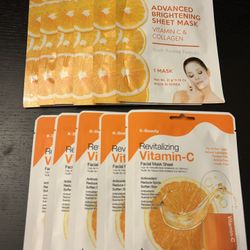 Orange Scented Face Sheet Masks  (Pack Of 9)