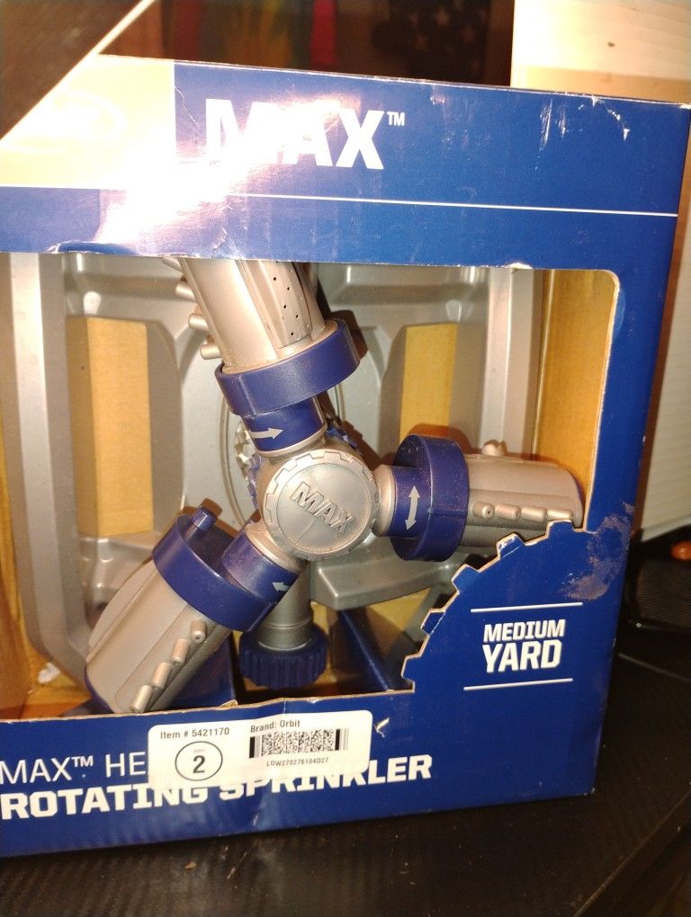 Orbit Max Rotating Sprinkler – $8 – NEW, Missing Parts