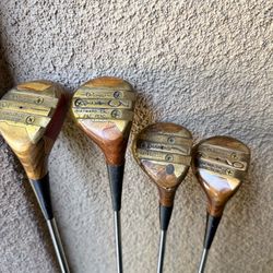 Vintage Orlimar Diamond Persimmon Wood Golf Clubs Set of 4