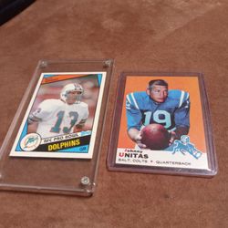 Dan Marino Rookie And Johnny Unitas Both Very Mint Sharp Corners