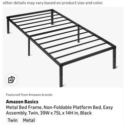 Twin  Size Metal Bed Frame 