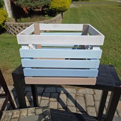 Wood Storage Box w/Handles