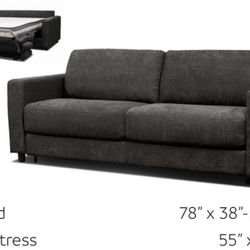 Brand New Dark Or Light Gray Linen Euro Sofa Sleeper 