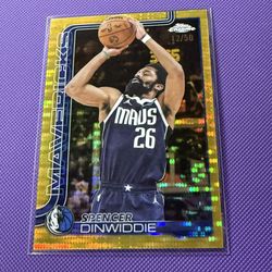2025 Topps Chrome Spencer Dinwiddie Gold Geometric Refractor 12/50 MINT