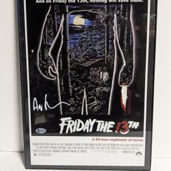 Vintage Friday The 13th Ari Lehman Signed 11x17 Movie Poster Beckett Witnessed

