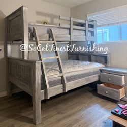 Twin Full Bunk Bed With Mattresses 