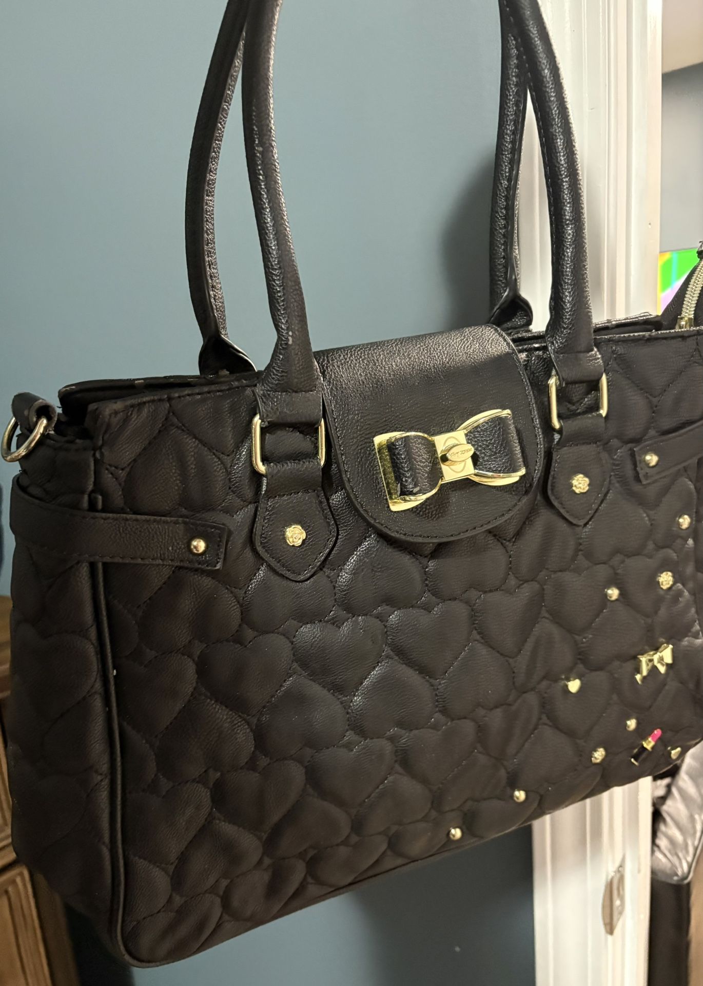 Betsey Johnson purse (has wear & tear, small areas zoom in pics)