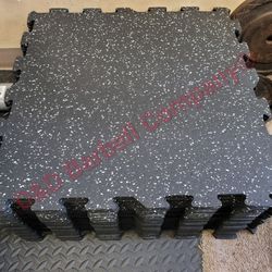 8mm 23" X 23" Rubber Gym Floor Mat Commercial Interlocking Puzzle Tiles 10% Gray NOT FOAM price each