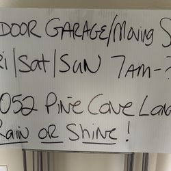Garage Moving Sale Rain Or Shine 