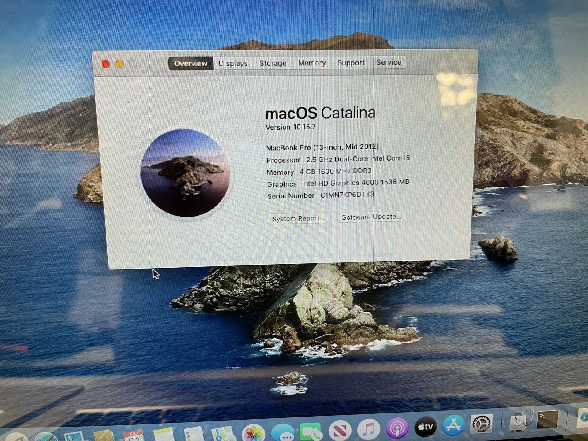 Macbook Pro 2012, Core i5, 4Gb Ram, 500Gb Hdd Catalina