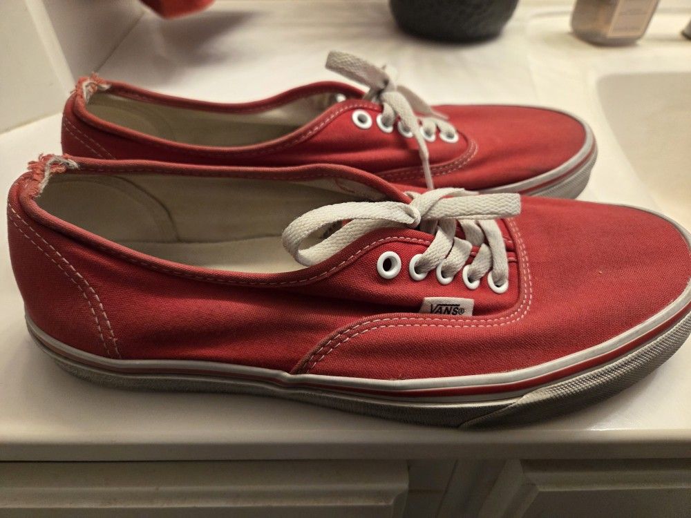 Vans Authentic All Red Shoes Size 10.0