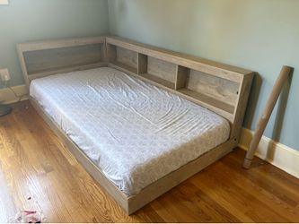 Bookcase Bedframe & Twin Mattress Combo