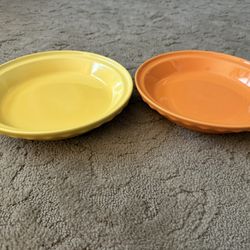 Set of Two Fiesta Deep Dish Pie Plates 10.25” (Sunflower & Tangerine)