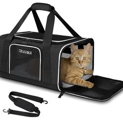Petskd Pet Carrier 17x11x9.5 Alaska Airline Approved,Pet Travel Carrier Bag for Small Cats and Dogs, Soft Dog Carrier for 1-10 LBS Pets,Dog Cat Carrie