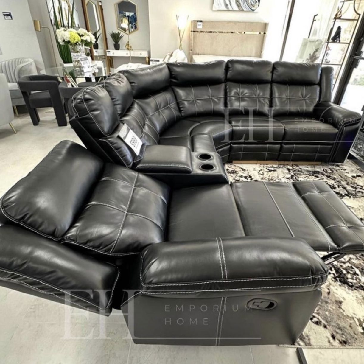 Black Sofa Sectional Recliner 🔥Financing Available 