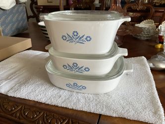  Vintage Corning Ware Casserole Dishes No Chips 