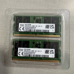 💻 16GB x2 DDR5 Laptop RAM (SK hynix) – 32GB Total – Like New