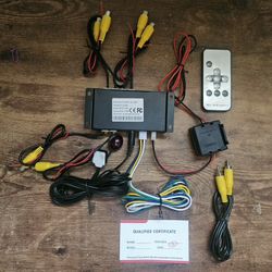 4 Way Video Split Converter Box With Remote For Large Vehicles