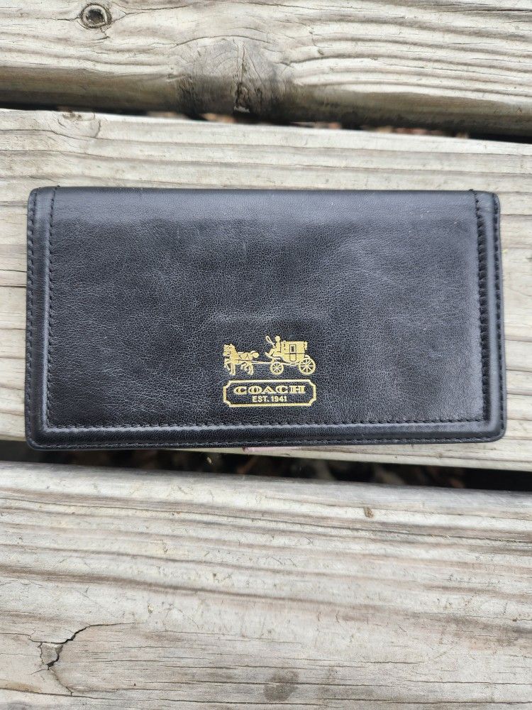 genuine coach leather checkbook