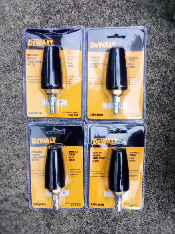 Dewalt Pressure Washer Turbo Nozzles All 4 For $80!!